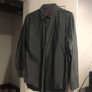 Alfani fitted performance button down gray